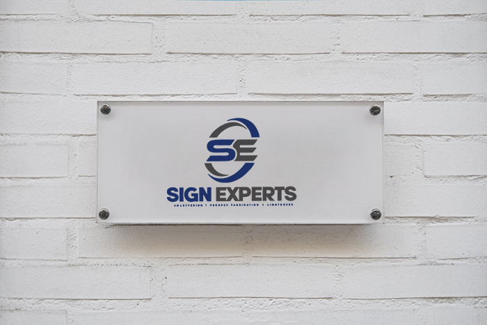 White empty placard for business logo